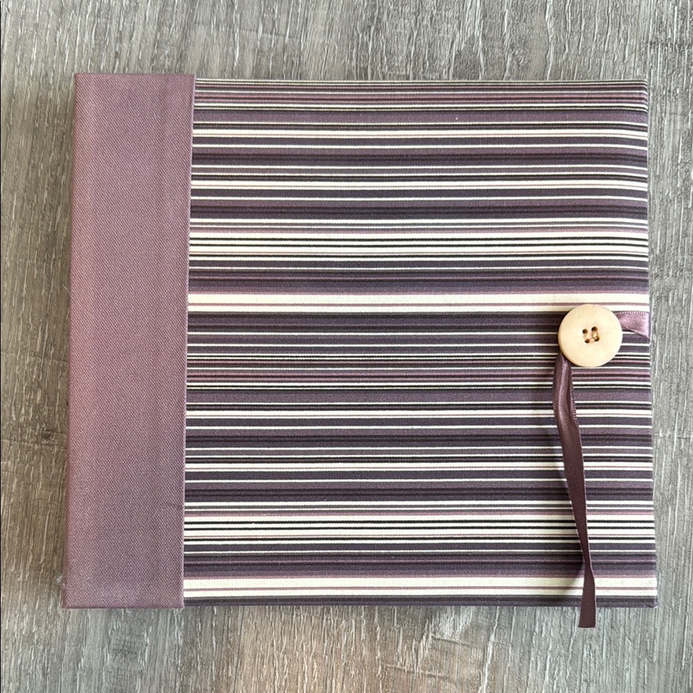 Striped Purple and Cream Memory Book